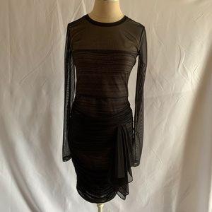 BCBGMAXAZRIA RUCHED BLACK DRESS